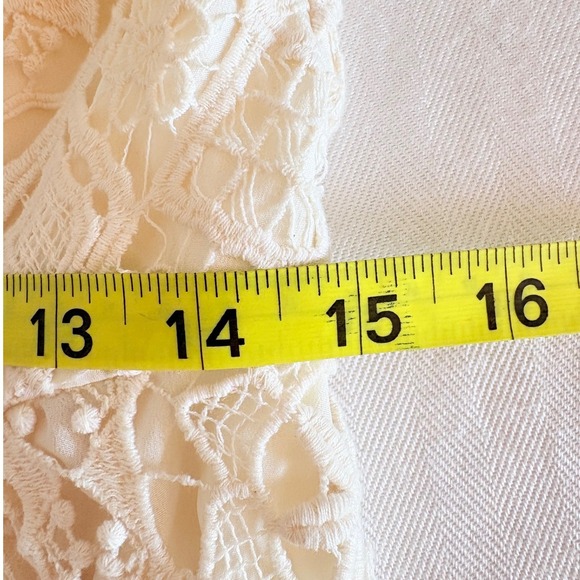 Kite & Butterfly Guipure lace Crochet Off Shoulder Ivory Wedding Gown Boho Beach - Picture 7 of 17